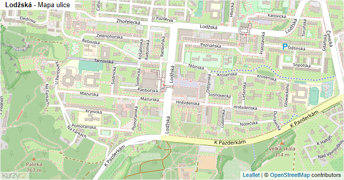 Lodžská - mapa ulice
