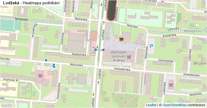 Lodžská - mapa podnikání