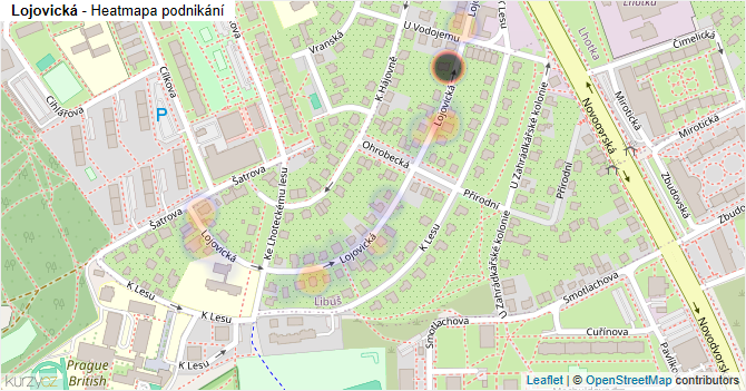 Lojovická - mapa podnikání