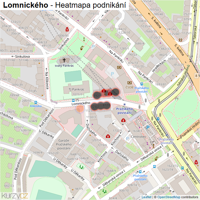 Mapa Lomnického - Firmy v ulici.