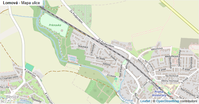 Lomová - mapa ulice