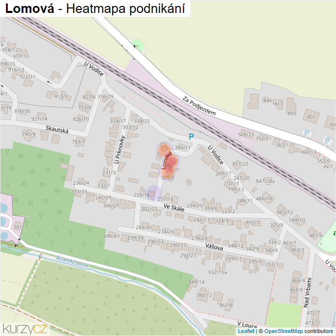 Mapa Lomová - Firmy v ulici.