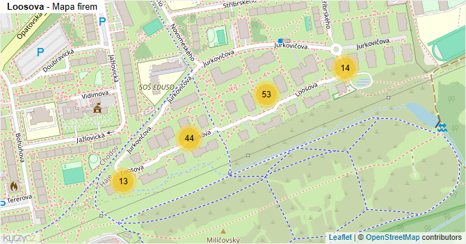 Loosova - mapa firem