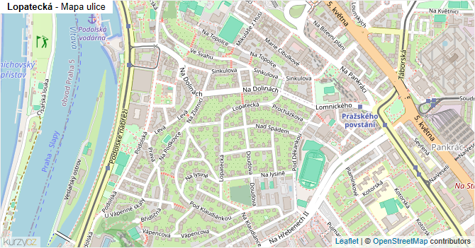 Lopatecká - mapa ulice