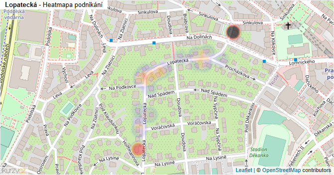 Lopatecká - mapa podnikání