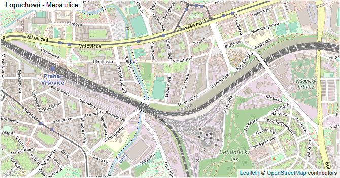 Lopuchová - mapa ulice