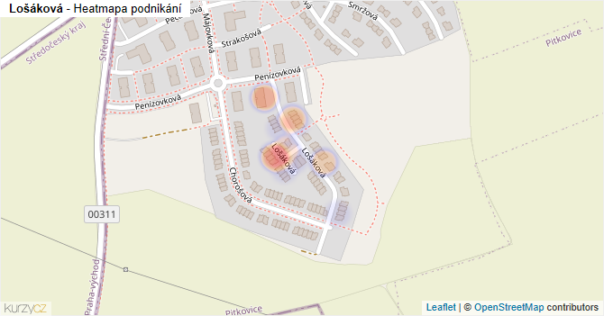 Lošáková - mapa podnikání