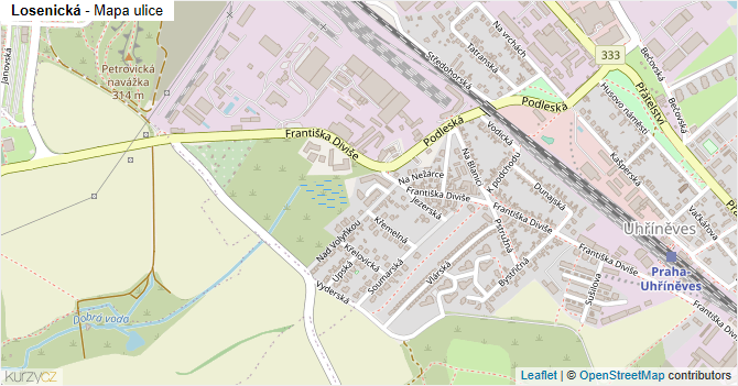 Losenická - mapa ulice