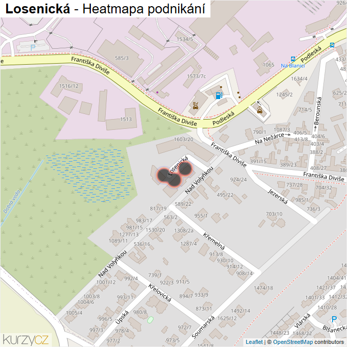 Mapa Losenická - Firmy v ulici.