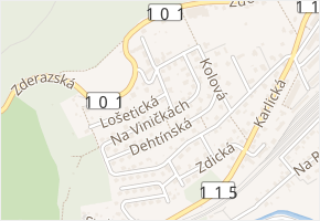 Lošetická v obci Praha - mapa ulice