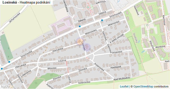 Losinská - mapa podnikání