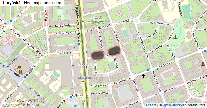 Lotyšská - mapa podnikání