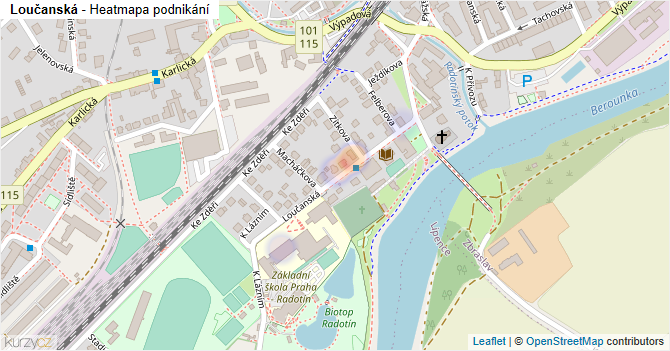 Loučanská - mapa podnikání