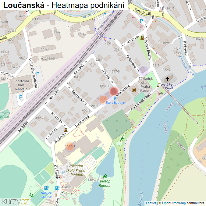 Mapa Loučanská - Firmy v ulici.