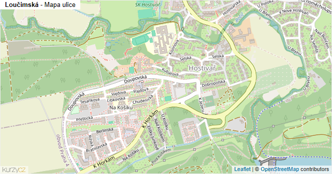 Loučimská - mapa ulice
