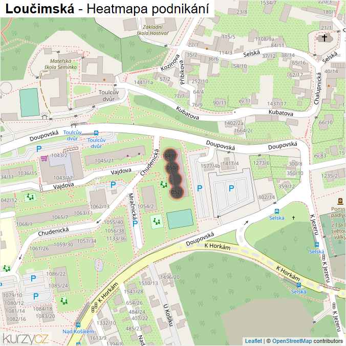 Mapa Loučimská - Firmy v ulici.