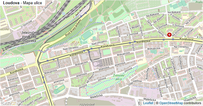 Loudova - mapa ulice