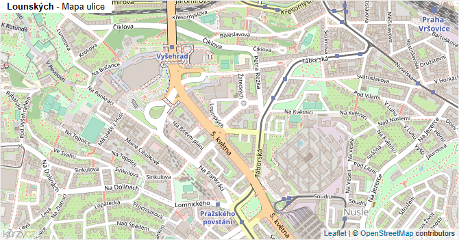 Lounských - mapa ulice