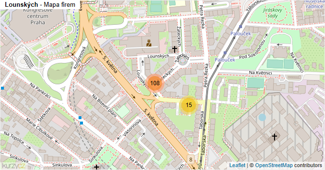 Lounských - mapa firem