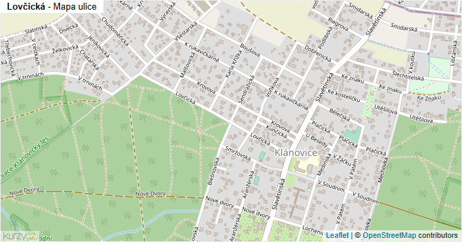 Lovčická - mapa ulice