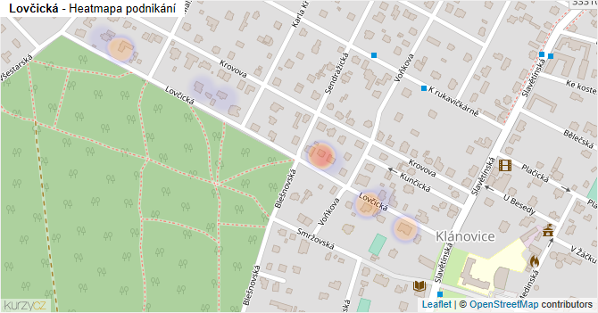 Lovčická - mapa podnikání