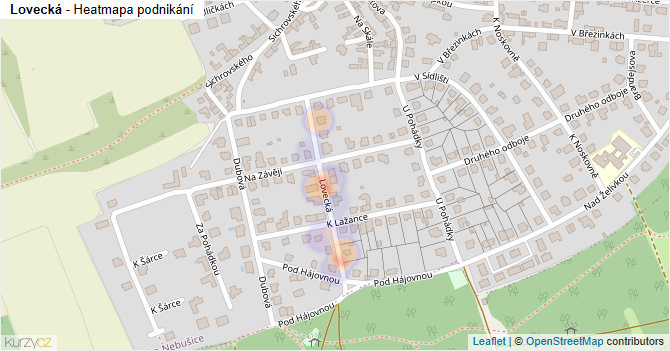 Lovecká - mapa podnikání