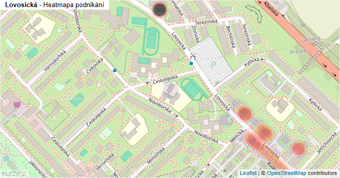 Lovosická - mapa podnikání