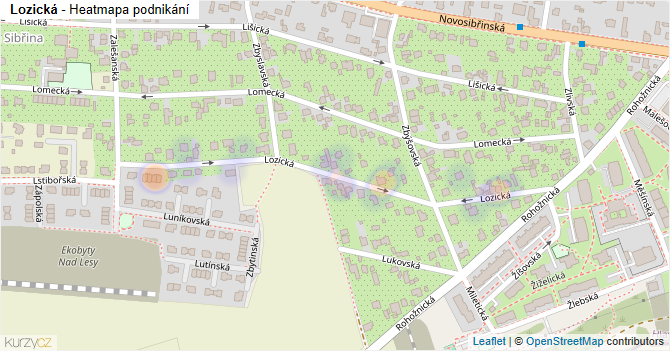 Lozická - mapa podnikání