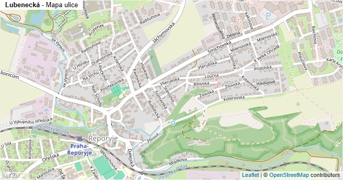 Lubenecká - mapa ulice