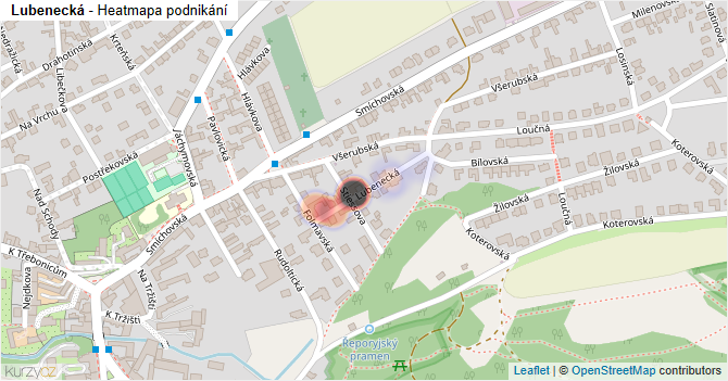 Lubenecká - mapa podnikání