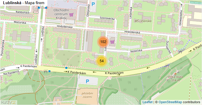 Lublinská - mapa firem
