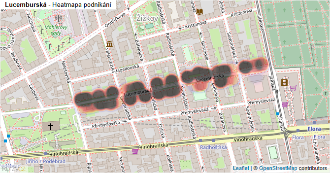 Lucemburská - mapa podnikání