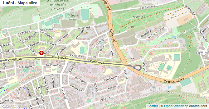 Luční - mapa ulice