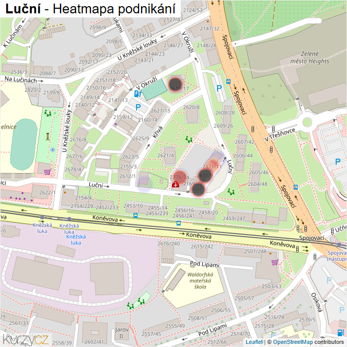 Mapa Luční - Firmy v ulici.