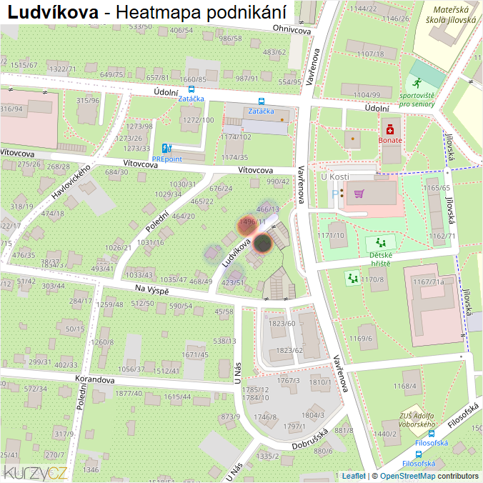 Mapa Ludvíkova - Firmy v ulici.