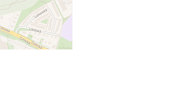 Luhovská v obci Praha 22 - mapa ulice