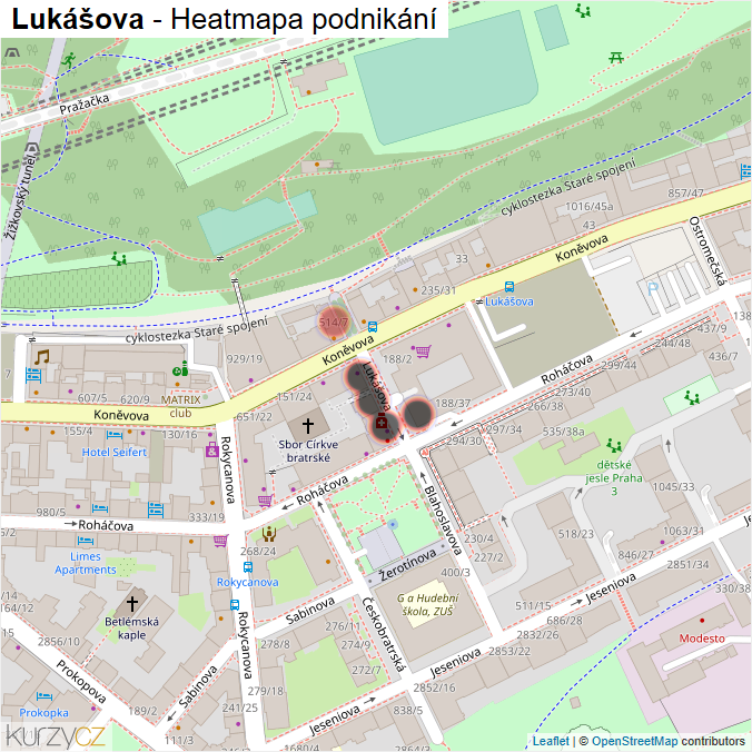 Mapa Lukášova - Firmy v ulici.