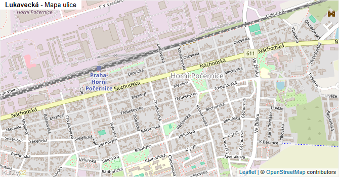 Lukavecká - mapa ulice