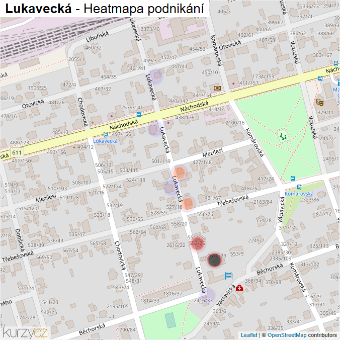 Mapa Lukavecká - Firmy v ulici.