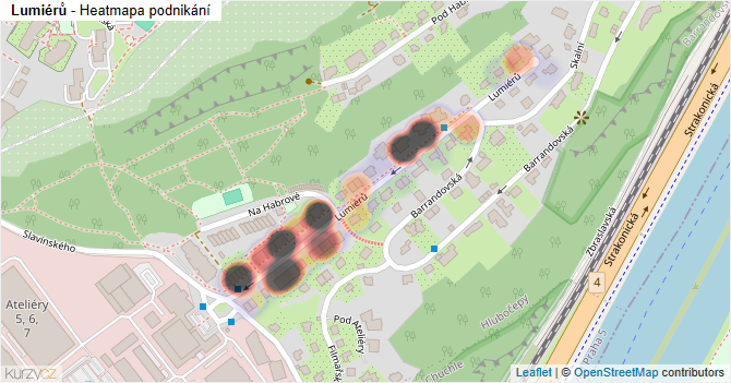 Lumiérů - mapa podnikání
