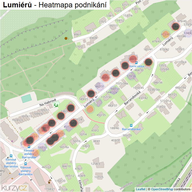 Mapa Lumiérů - Firmy v ulici.