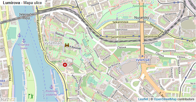 Lumírova - mapa ulice