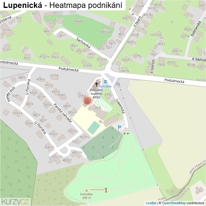 Mapa Lupenická - Firmy v ulici.