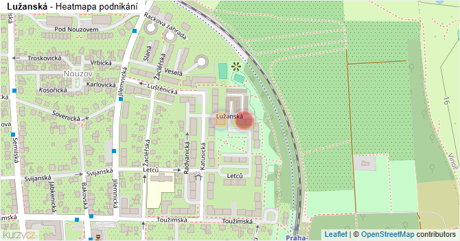 Lužanská - mapa podnikání