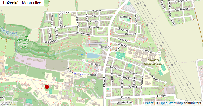 Lužecká - mapa ulice