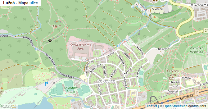 Lužná - mapa ulice