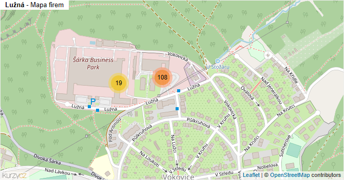 Lužná - mapa firem