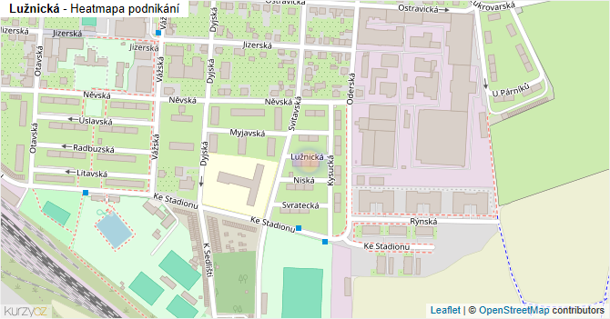Lužnická - mapa podnikání