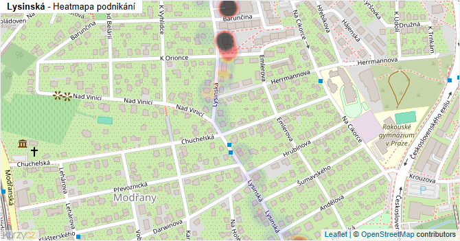 Lysinská - mapa podnikání