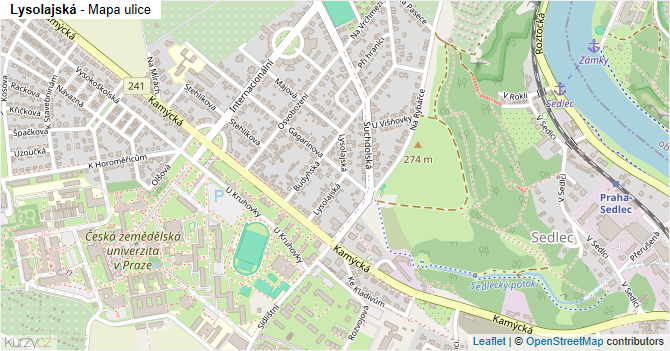 Lysolajská - mapa ulice